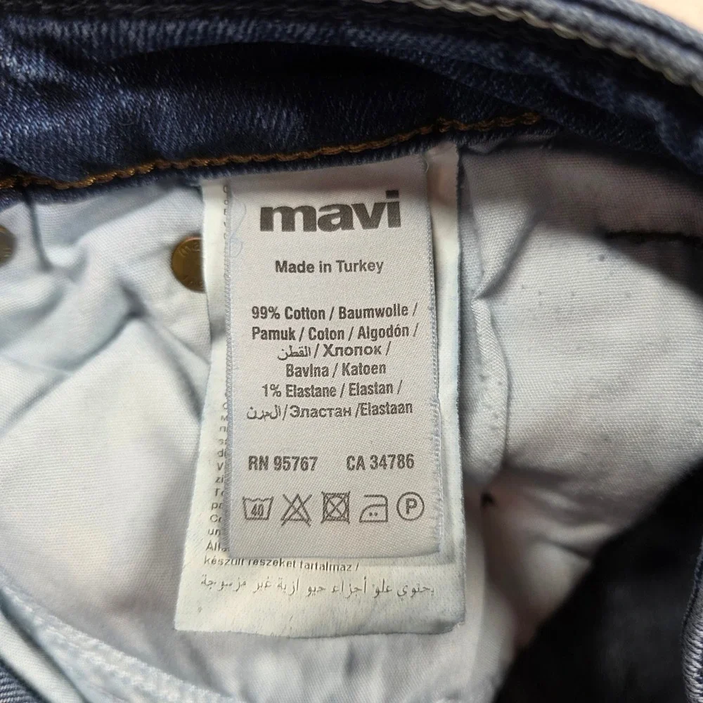 Mavi Jeans Denim Men 32x32 Blue Slim Straight Medium Wash Whiskered Stretch